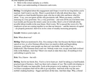 Eduqas GCSE Literature Example An Inspector Calls exam questions