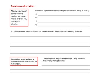 AQA Home economics child development