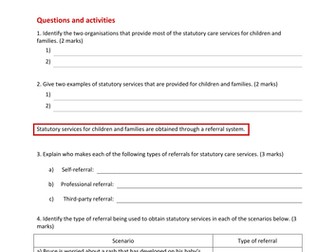 AQA Home economics child development