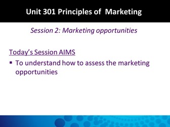 Understanding how to assess Marketing opportunities