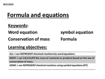 AQA GCSE Word and symbol equations