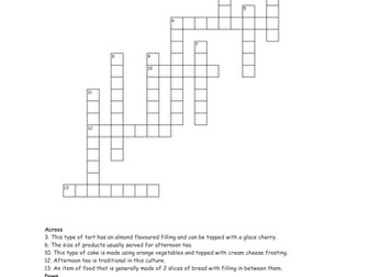 Afternoon Tea crossword