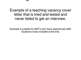 Cover Letter / Letter of Application Example and Advice