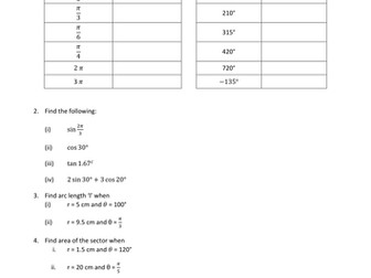 Radian Measure & Application 