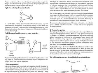 AQA A level Biology New Spec Year 1 Water