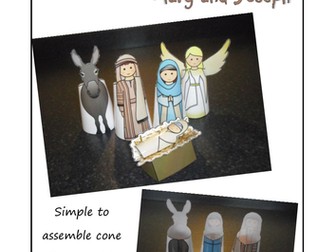 Nativity Figures - Mary, Joseph and baby Jesus
