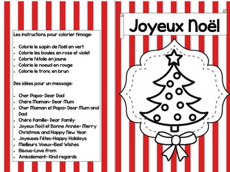 French Christmas Cards to colour