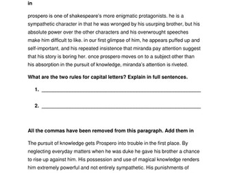 Prospero literacy lesson