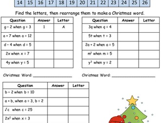 Christmas Substitution