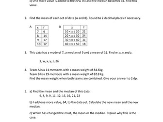 Mean & Median - Problems and Practice
