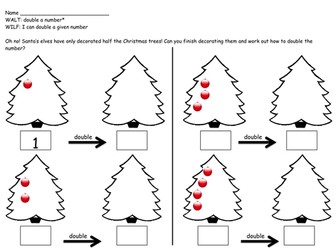 Christmas Tree Doubling Activity
