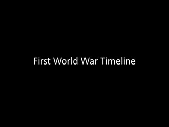 A Timeline of the First World War