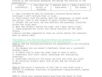 Grammar GPS- Parenthesis- Brackets- Dashes- Commas- Yr 5/6