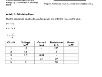 Calculation of Electrical Power (Complete lesson resources)