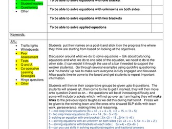 solving linear equations differentiated lesson with worksheets and plan 