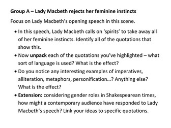 Lady Macbeth - Act 1 Scene 5