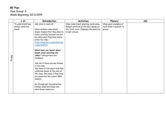 Diwali Lesson Plan - Used in Y3