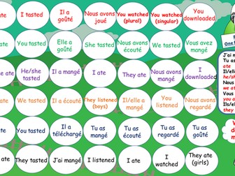 Past tense revision with a connect 4 game