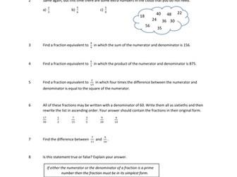 Equivalent Fractions Challenge