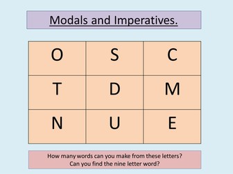 Modal and Imperative verbs The Hunger Games KS3