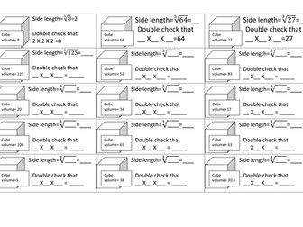 Square Roots and Cube Roots Visual Approch Whole Lesson