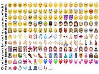 Causes and Effects of Black Death Emojis Task
