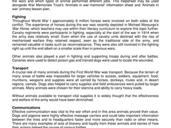 Animals in War primary lesson plan and resources
