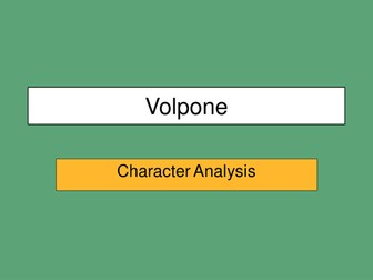 Volpone Character Analysis (3)