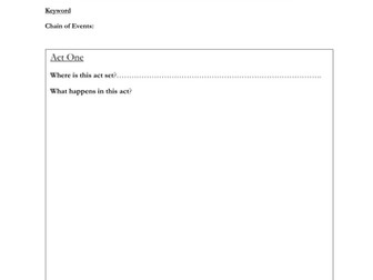 'An Inspector Calls' Resource Work booklet/revision booklet