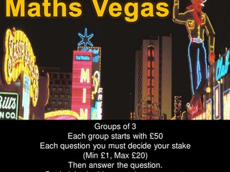 Maths Vegas Revision Game - Samples