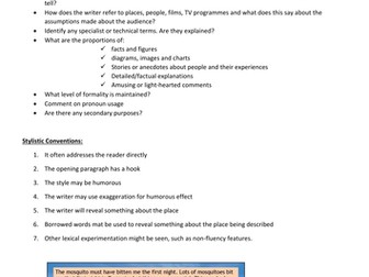 Travel Writing - Analysing and creating an appropriate article (National Geographic Traveller) 