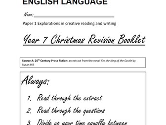 Year 7 AQA Practice English Language Exam Paper 1 Reading and Writing