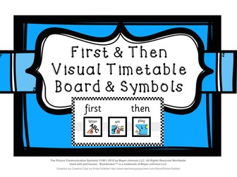 First & Then visual timetable board with timetable symbols