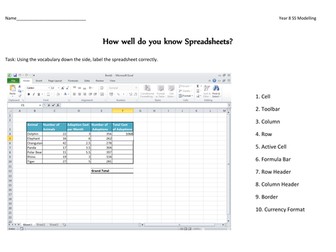 Spreadsheets: Animal Adoptions