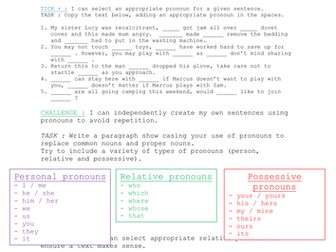 Grammar GPS- PRONOUNS- Types and Uses- Yr 5/6