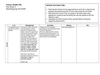 Persuasive writing planning (Adverts)