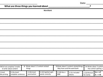 Social Studies/Science Quick Writes: 3 Things I Learned