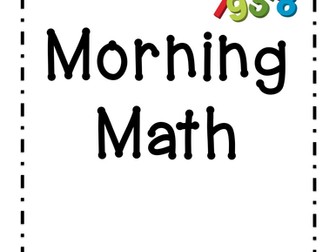 Morning Math Work/ Daily Math