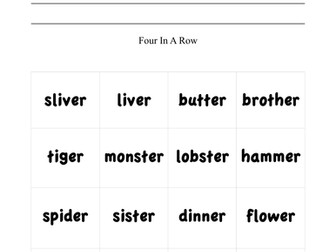 -er in two syllable words game