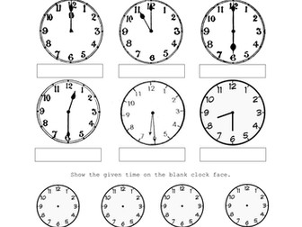 Telling the time - differentiated 3 ways