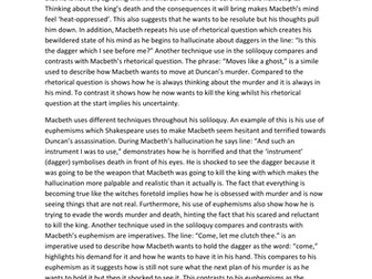 English Reading: How does Shakespeare present Macbeth in his soliloquy about King Duncan's death