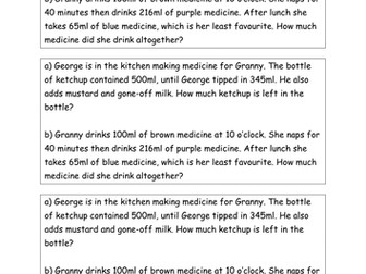 George's Marvelous Medicine Maths