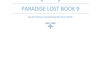 Modern Translation Of Paradise Lost Book 9 Teaching Resources Text With Paraphrase 