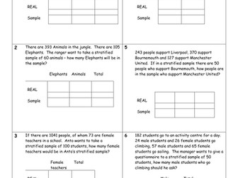 Stratified sampling  (Box Method questions with answers)