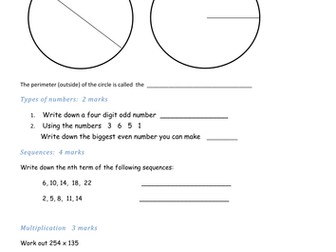 A set of worksheets to build confidence in Foundation students (used with Year 10 bottom set)