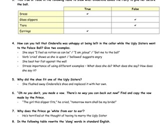 Roald Dahl Comprehension - 'Revolting Rhymes' - Part 1