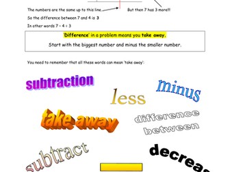 Maths KS2 - How to find the difference - fact sheet 