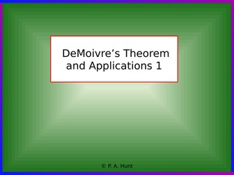 DeMoivre's Theorem and Applications 1 (A-Level Further Maths)