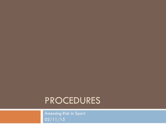 Warm Up and Cool Down Procedure in Sport 