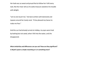 New A Level Literature AQA A Love Through the Ages - Poetry pre-1900  (Part 1) (New Specification)